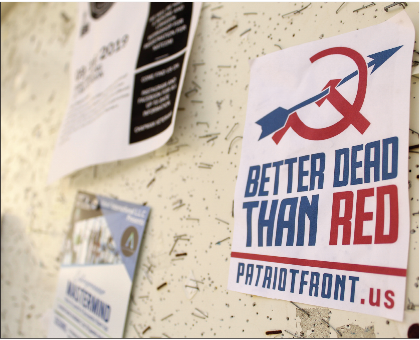 Patriot Front flyers which targeted the Chapman community in 2019, reappeared at the start of the Fall 2020 semester. Photo courtesy of Panther News photo editor Kali Hoffman.